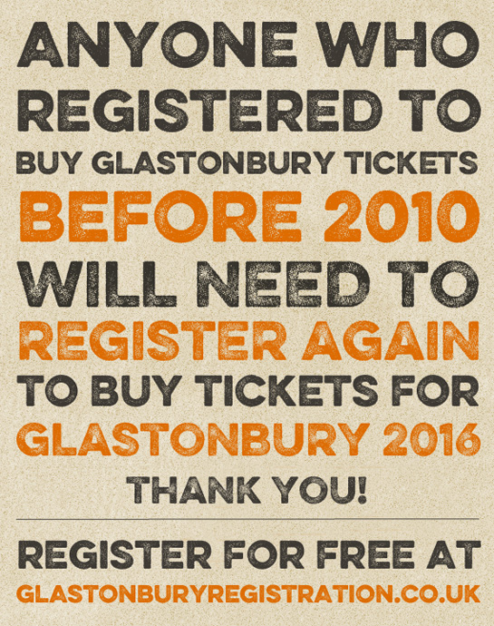 Glastonbury Festival Tickets 2016